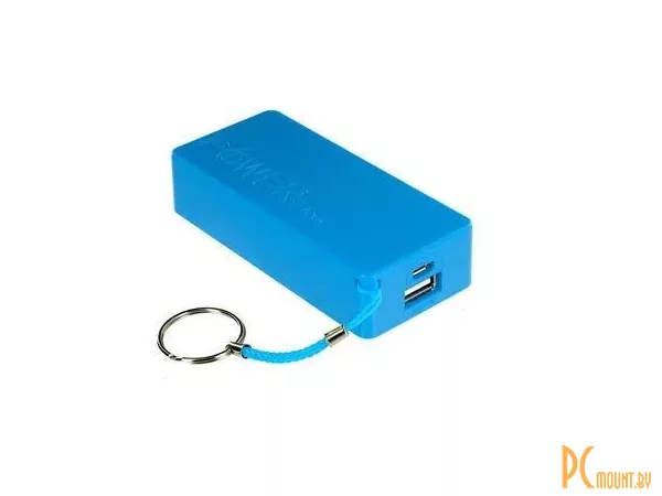 Батарейный отсек для 2x18650, пластик, синий, для использования как powerbank, micro-USB вход, USB выход